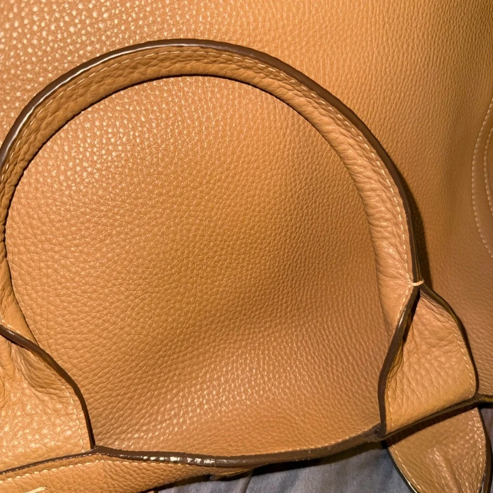 Prada Cognac Leather Tote with Gold Logo - Picture 6 of 16
